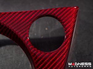 FIAT 500 Shift Gate Panel - Manual - Carbon Fiber - North American Model - Red Candy